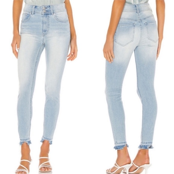 Free People Denim - Free People Wild Child Skinny Jeans Havana Blue Light Wash High Rise Size 29/8